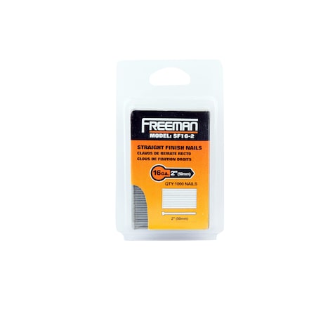 Freeman Collated Finishing Nail, 2 in L, 16 ga, Straight SF16-2